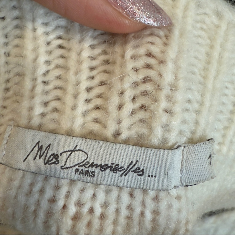 Mes Demoiselles Ejaz Ecru Wool Blend Sweater Cream Boho Designer Women Size S - Picture 8 of 14